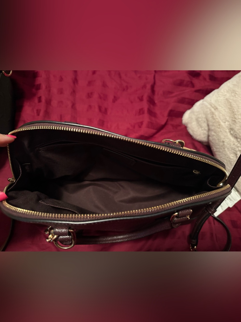 Coach Mini Sierra Burgundy Dome Satchel with Removable Strap - Picture 5 of 9